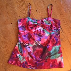 LOFT artsy red top size 6